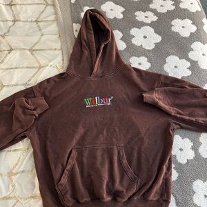 Wilbur Brown 96’ Version 1.2” Brown Puff‑Print Hoodie